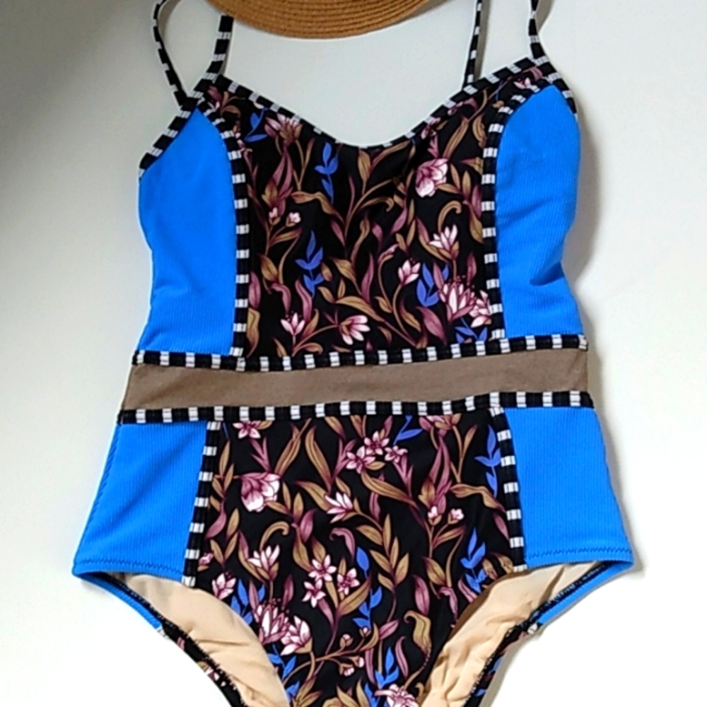 BLUE KULEANA SWIMSUIT Small